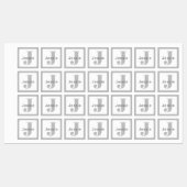 Grijs & Wit | Naam & Monogram Waterdicht Labels (Vel)