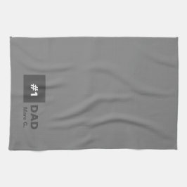 Grijs Wit Nummer Een Vader Theedoek