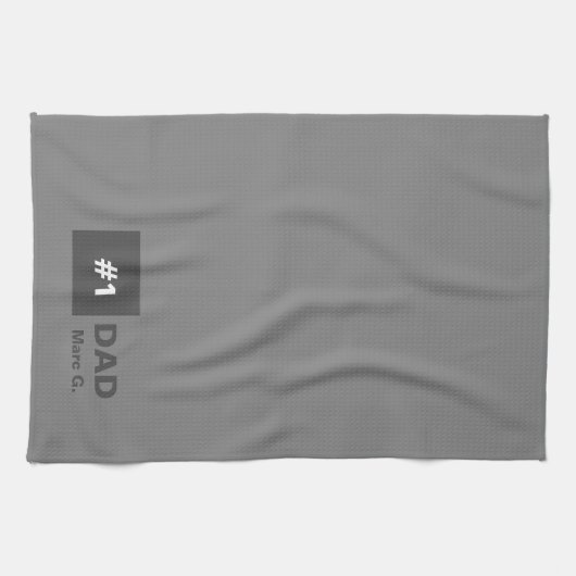 Grijs Wit Nummer Een Vader Theedoek (Horizontaal)