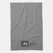 Grijs Wit Nummer Een Vader Theedoek (Verticaal)