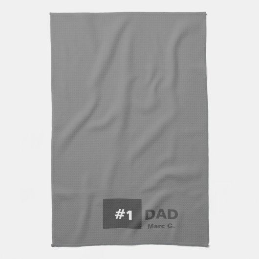 Grijs Wit Nummer Een Vader Theedoek (Verticaal)