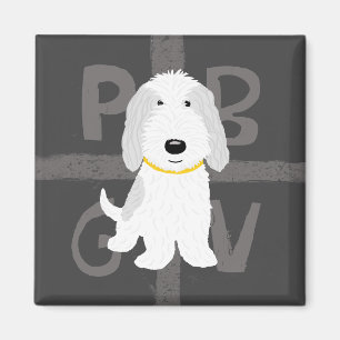 Grijs & Wit PBGV Magneet