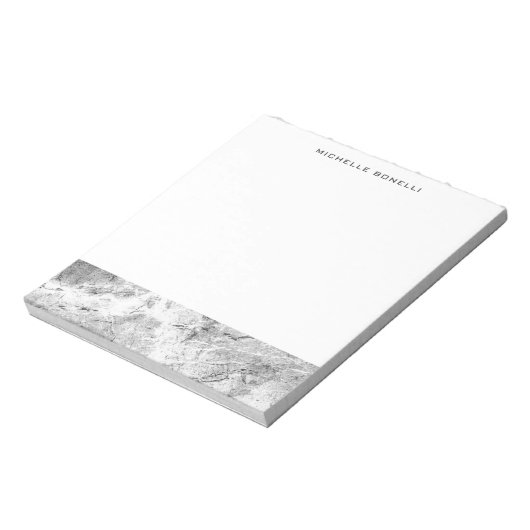 Grijs Wit Professioneel Eenvoudig Minimalistisch Notitieblok (Linkerzijde)