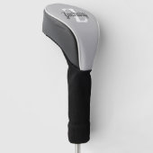 Grijs Wit Retro Monogram Persoonlijk Golfheadcover (Schuin)