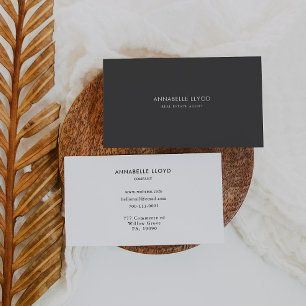 Grijs Wit Retro Vastgoed Agent Visitekaartje