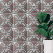 Grijs wit rood etnisch Boho grafisch geometrisch p Tegeltje