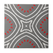 Grijs wit rood etnisch Boho grafisch geometrisch p Tegeltje (Voorkant)