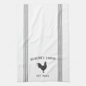 Grijs & Wit Rustisch Aangepast Boerderij Naam Theedoek (Verticaal)