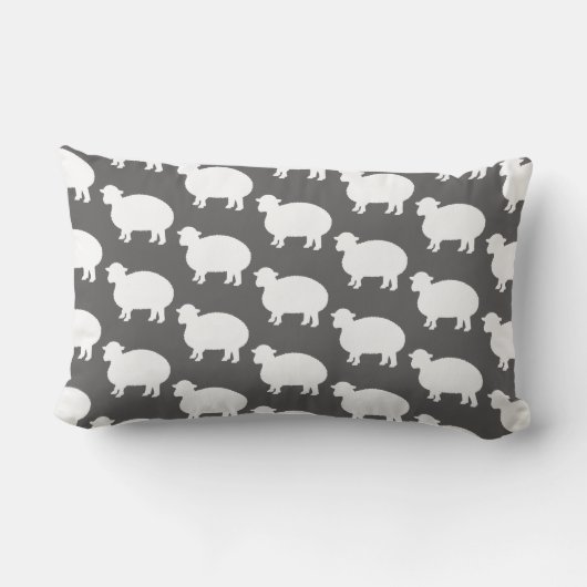 Grijs & Wit Schaap Sierkussen Kussen (Achterkant)