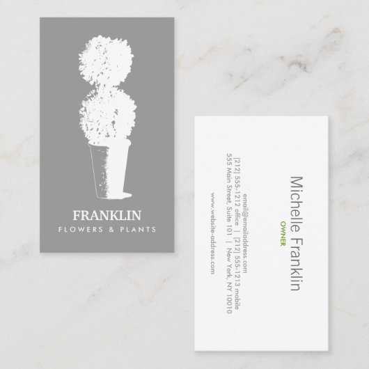 GRIJS & WIT SCHADUWRIJK TOPIAIR LOGO VISITEKAARTJE (Voorkant / Achterkant)