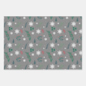 Grijs & Wit Schattige Winter Sneeuwvlokken Inpakpapier Vel (Voorkant 2)