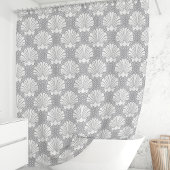 Grijs & Wit Seashell Douchegordijn