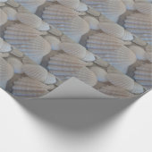 Grijs Wit, Seashells, Zee Shell Summer Beach Love Cadeaupapier (Hoek)