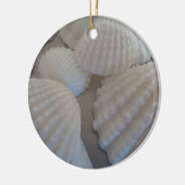 Grijs Wit, Seashells, Zee Shell Summer Beach Love Keramisch Ornament (Links)