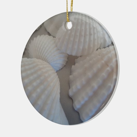 Grijs Wit, Seashells, Zee Shell Summer Beach Love Keramisch Ornament (Links)