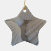 Grijs Wit, Seashells, Zee Shell Summer Beach Love Keramisch Ornament (Voorkant)