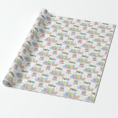 Grijs & Wit Sheepadoodle Hond Verjaardag Cadeaupapier (Uitgerold)