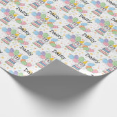 Grijs & Wit Sheepadoodle Hond Verjaardag Cadeaupapier (Hoek)