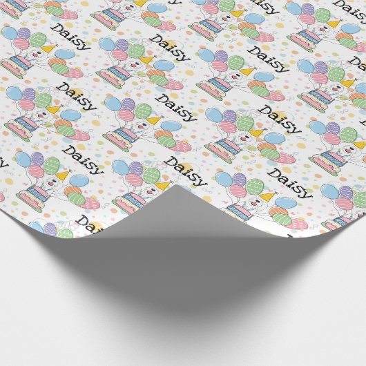 Grijs & Wit Sheepadoodle Hond Verjaardag Cadeaupapier (Hoek)