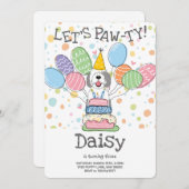 Grijs & Wit Sheepadoodle Hond Verjaardagsfeest Kaart (Voorkant / Achterkant)