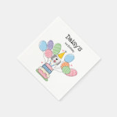 Grijs & Wit Sheepadoodle Verjaardagsfeestpapier Servet (Hoek)
