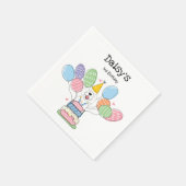 Grijs & Wit Sheepadoodle Verjaardagsfeestpapier Servet (Hoek)