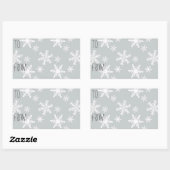 Grijs Wit Sneeuwvlokken Gift Label (Vel)