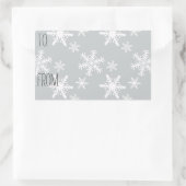Grijs Wit Sneeuwvlokken Gift Label (Tas)