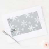 Grijs Wit Sneeuwvlokken Gift Label (Envelop)