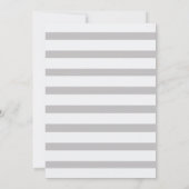 Grijs Wit Snoep Strepen Leuk Strand Bruiloft Kaart (Achterkant)