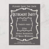 Grijs Wit sparen de Partij van de Pensionering va Aankondigingskaart (Voorkant)