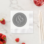 Grijs/Wit Stip Monogram Servetten (Insitu)