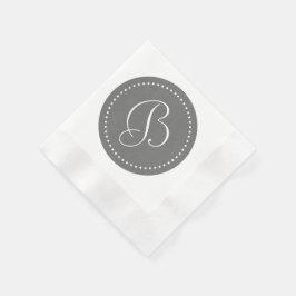 Grijs/Wit Stip Monogram Servetten