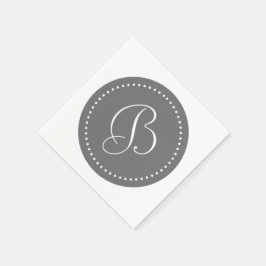 Grijs/Wit Stip Monogram Servetten