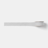 Grijs Wit Stippen Grosgrain Lint (Voorkant)