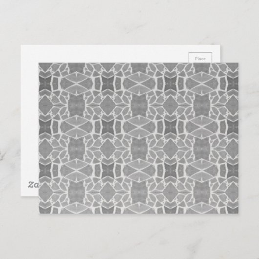 grijs wit stone tegels mozaïekpatroon briefkaart (Voorkant / Achterkant)