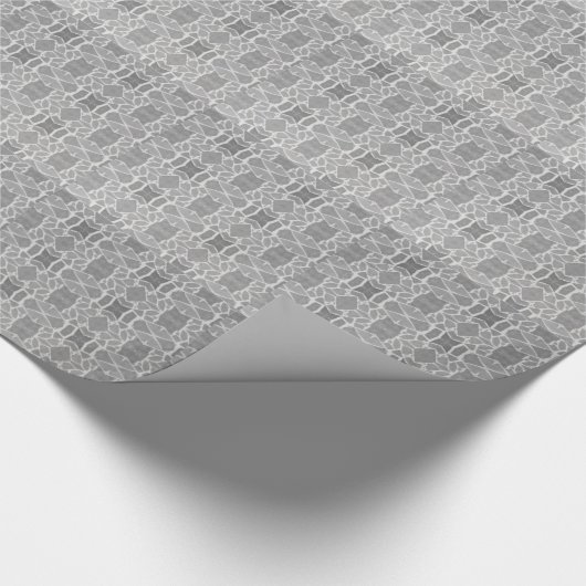 grijs wit stone tegels mozaïekpatroon cadeaupapier (Hoek)