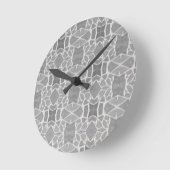 grijs wit stone tegels mozaïekpatroon ronde klok (Hoek)