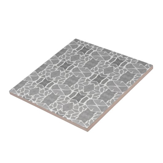 grijs wit stone tegels mozaïekpatroon tegeltje (Zijkant)