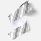 Grijs & Wit Streep Gestreepte Minimaal Abstracte S Satijnen Lint (Achterkant)