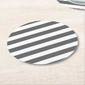 Grijs/Wit strepen onderzetter set (Gebogen)
