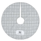 Grijs & Wit Trui Patroon Monogram Kerstboom Rok (Voorkant)