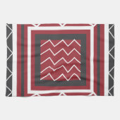 Grijs wit vierkant Chevron Stripe Patroon Theedoek (Horizontaal)