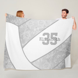 grijs wit volleybalsportdecor fleece bl deken