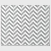 Grijs wit XL Chevron ZigZag patroon Cadeaupapier (Vlak)