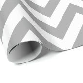 Grijs wit XL Chevron ZigZag patroon Cadeaupapier (Rol Hoek)