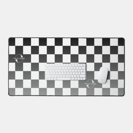 Grijs & wit Zakelijk logo Bedrijfsmerk Checkers Bureaumat (Keyboard & Muis)