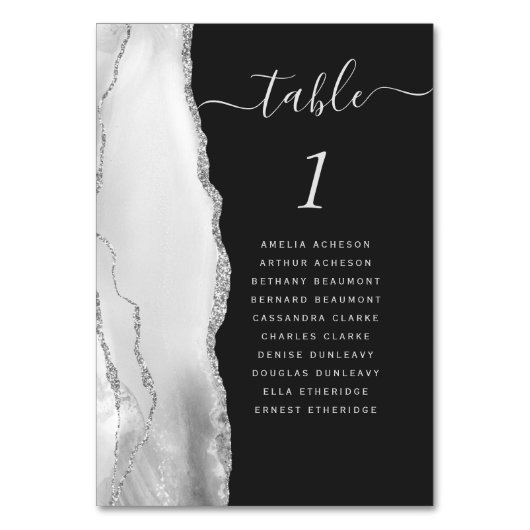 Grijs, wit, zilver, donkerbruin weddenschapsnummer kaart (Voorkant)