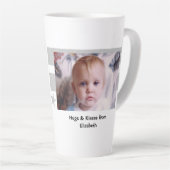 Grijs wit zo gelukkig Grandad met foto Latte Mok (Rechterhoek)