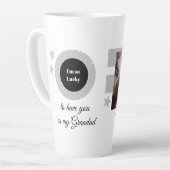 Grijs wit zo gelukkig Grandad met foto Latte Mok (Linkerhoek)